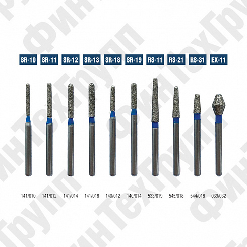 Алмазные боры SR10-SR19, RS11-RS31, EX-11 нумерация идентична борам MANI