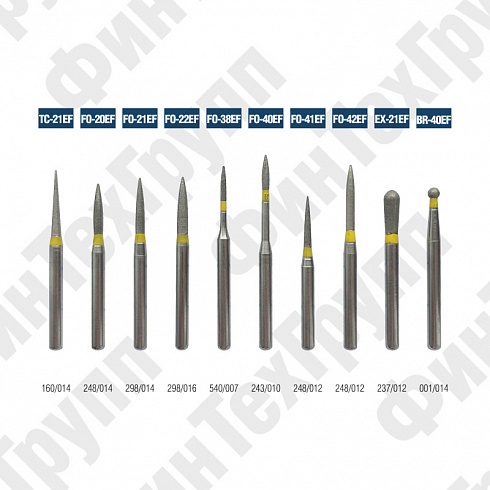 Алмазные боры TC-21EF, FO-20EF FO-42EF, EX-21EF, BR-40EF нумерация идентична борам MANI